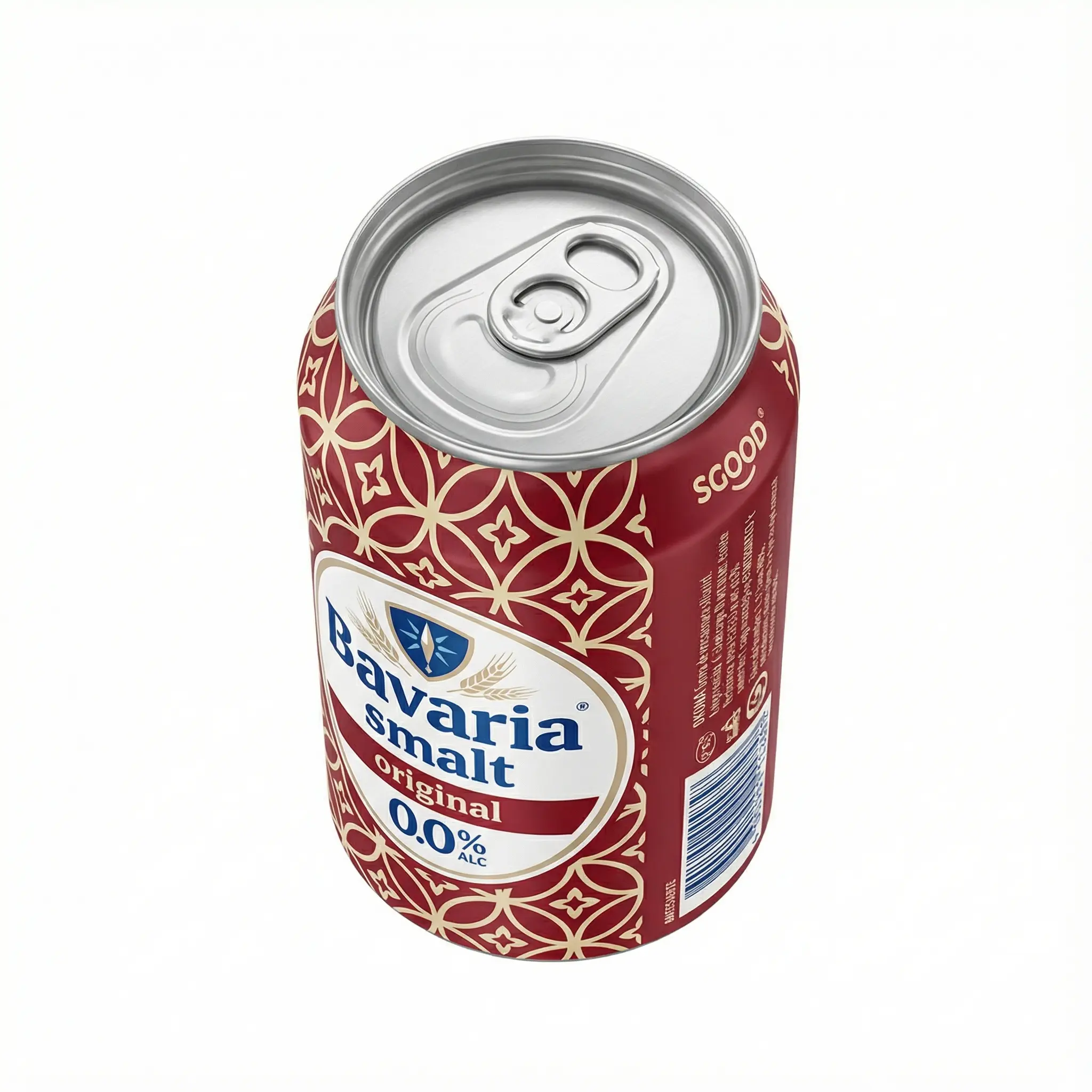 vue dessus canette bière blonde Bavaria originale 50 cl